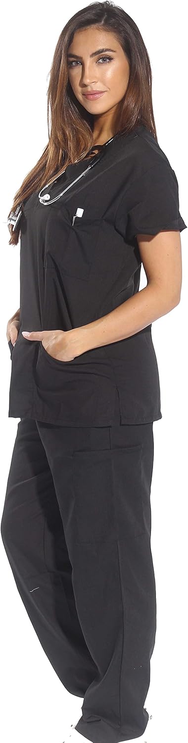 Just Love Women's Scrub Sets Six Pocket Medical Scrubs (V-Neck with Cargo Pant): Clothing