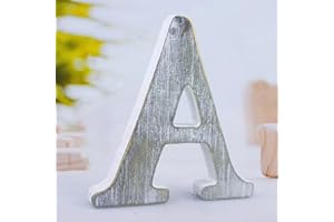 WOODOUNAI 8 Inch Wood Letters Unfinished Rustic Wood Letters for Wall Decor Decorative Standing Letters Slices Sign Board Decoration for Craft Home Party Projects (A)