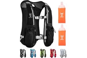 UTOBEST Running Vest, 5L Hydration Vest Lightweight, Breathable and Sweatproof Running Backpack, Adjustable Running Hydration Vest for Trail Running Marathon Race Jogging Cycling