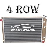 ALLOYWORKS 4 Row All Aluminum Radiator for 1973-1991 Chevy GMC C/K Series Pickup Trucks Blazer Jimmy Engine Cooling Parts