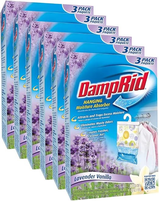 6 pack DampRid FG01FSLV33C Moisture Absorber Odor Eliminator,Lavender