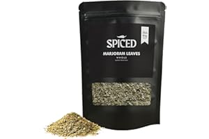 RHYTHM AROMATICS SPICED Marjoram Leaves, 3 Oz of Whole Marjoram Leaves in Closable Bag for Cooking, Great for Meat Dishes, Vegetable, Soup and Even Ice Cream