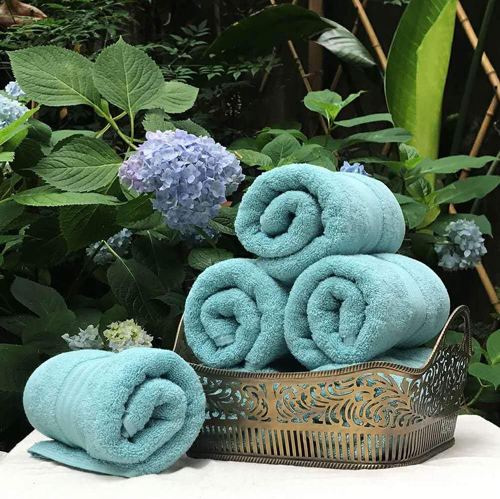 Lightwind 6 Pack Premium Fade-Resistant Cotton Hand Towels, Lint Free 16 X 28 Inches Hand Towel Set, Highly Absorbent and Durable Spa & Hotel Quality Towels, Turquoise Blue: Kitchen & Dining