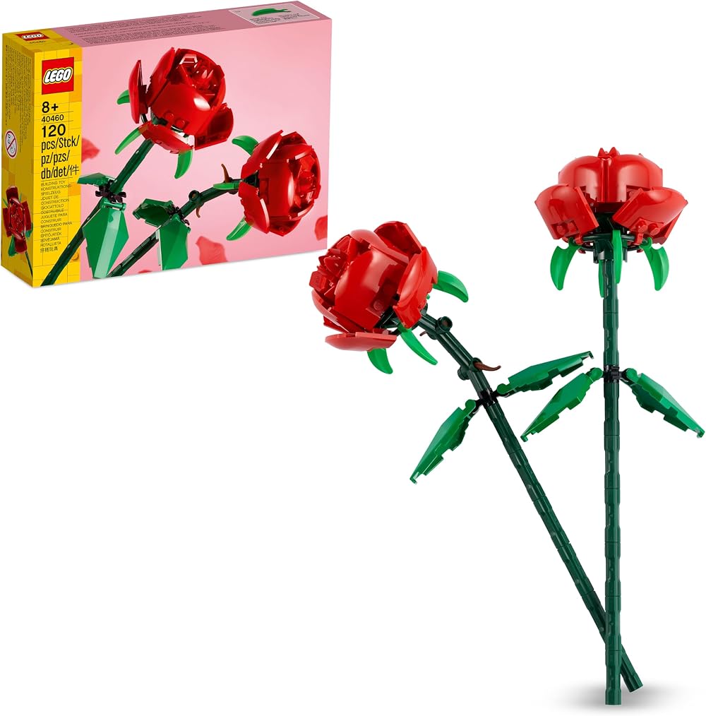 LEGO Botanicals Roses Building Set 40460 Faux Flowers Desk Decor 8+