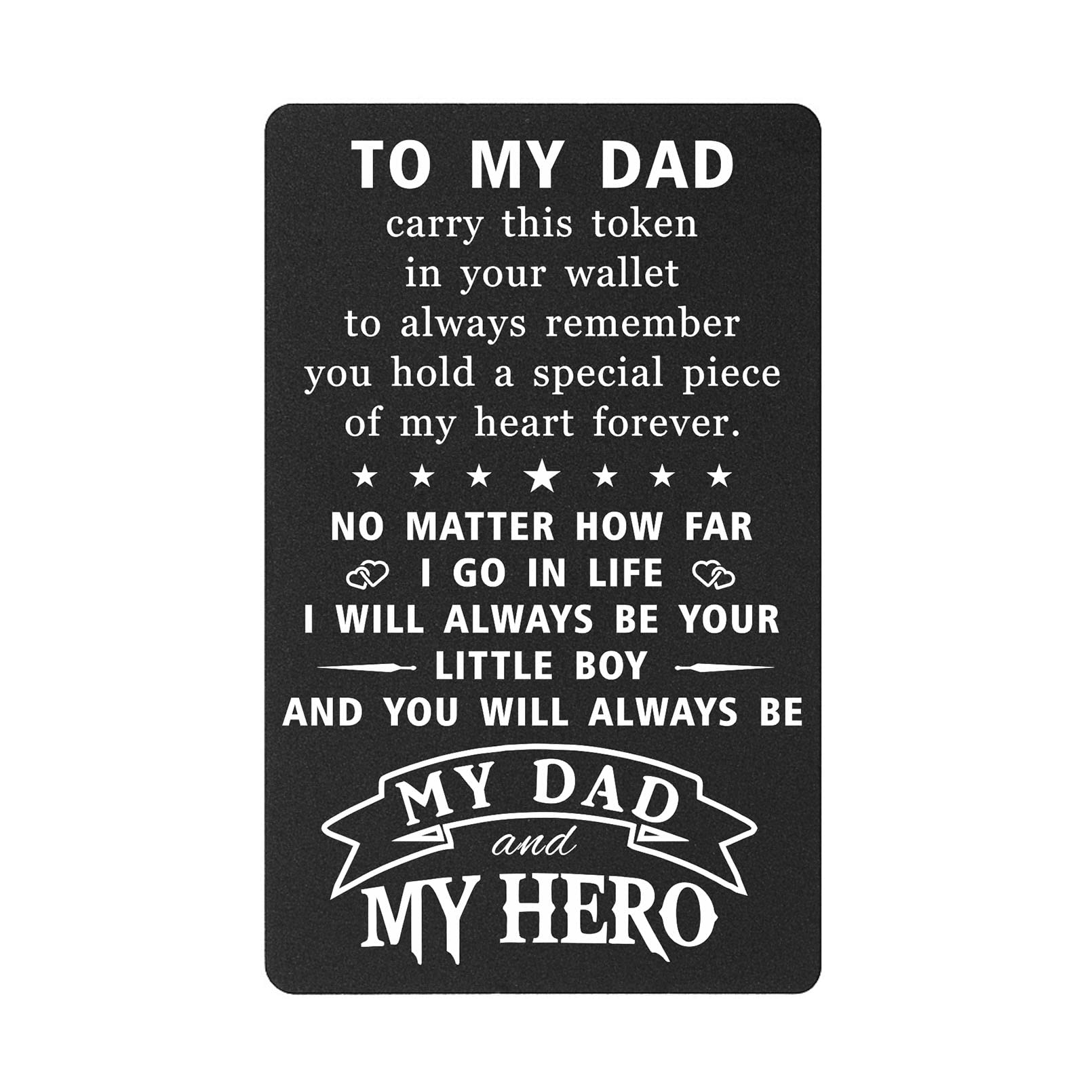 FALOGI Dad Christmas Card from Son, Dad Gifts Engraved Wallet Card from Son, I Will Always Be Your Little Boy, Unique Fathers Day Card from Son