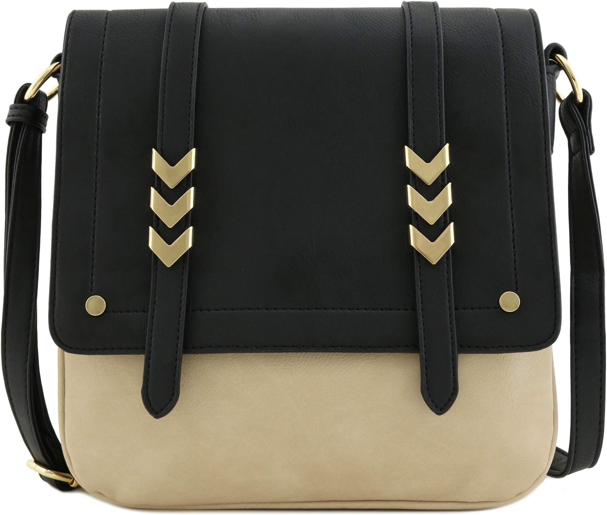 ALYSSADouble Compartment Large Flapover Crossbody Bag