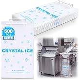 Maitys Ice Bags 10 LB, 500 Count Bags on Plastic Handle with Twist Ties | Fits Ice Bagger Machines, 12" &times;19", 1.38Mil, Heavy Duty LDPE for Gas Stations, Restaurants and Convenience Stores