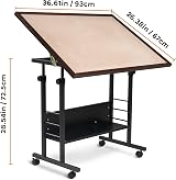Becko US Jigsaw Puzzle Table 1500pc Tilting Height Adj 4 Wheels Storage view 3