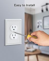 TREEWELL 4-Pack Duplex Outlet Cover Plate, Pure