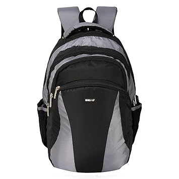 Ideal Polyester 30 Ltr Grey-Black Laptop Backpack