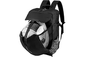 INKUDRI Motorcycle Helmet Backpack Waterproof Large Capacity 45L Riding Helmet Backpack Men Women Cycling Helmet Backpack Tactical Helmet Hard Hat Welding Helmet Backpack 16" Laptop Hiking Backpack