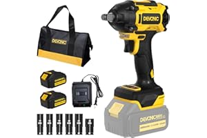 XGOLD Devonic Cordless Impact Wrench,330ft-Lbs(450N.m) 21V Brushless Power Impact Wrenches,2800RPM High Torque Impact Gun with 2x 4000mAh Batteries, Charger, Electric Impact Wrench For Car Home (450N)