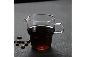 Single Spout Mini Glass Creamer Pitcher – Milk Frothing Pitcher & Frother Cup for Coffee,Espresso,Tea,Small Milk Jug,Tiny Gla