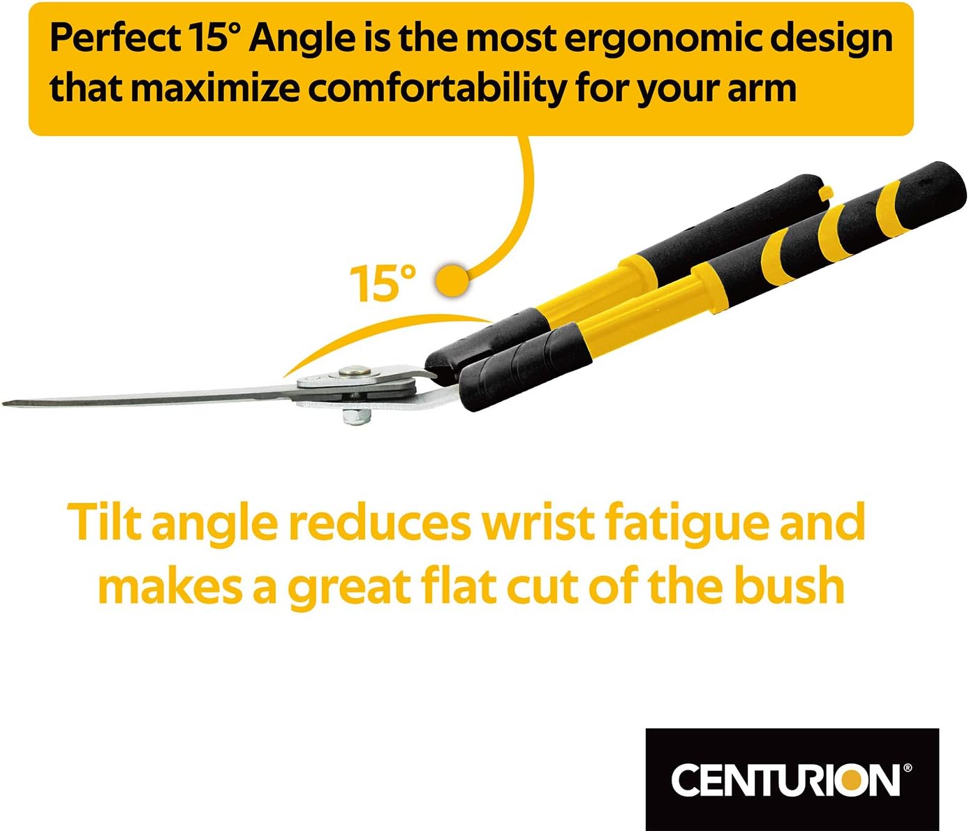 Centurion 208 Hedge Shears with 10-inch Blade, Shock-Absorbing Bumper Aluminum Handles for Trimming Borders, Boxwood, Bushes, Manual Hedge Clippers with Comfort Cushioned Grips : Garden & Outdoor