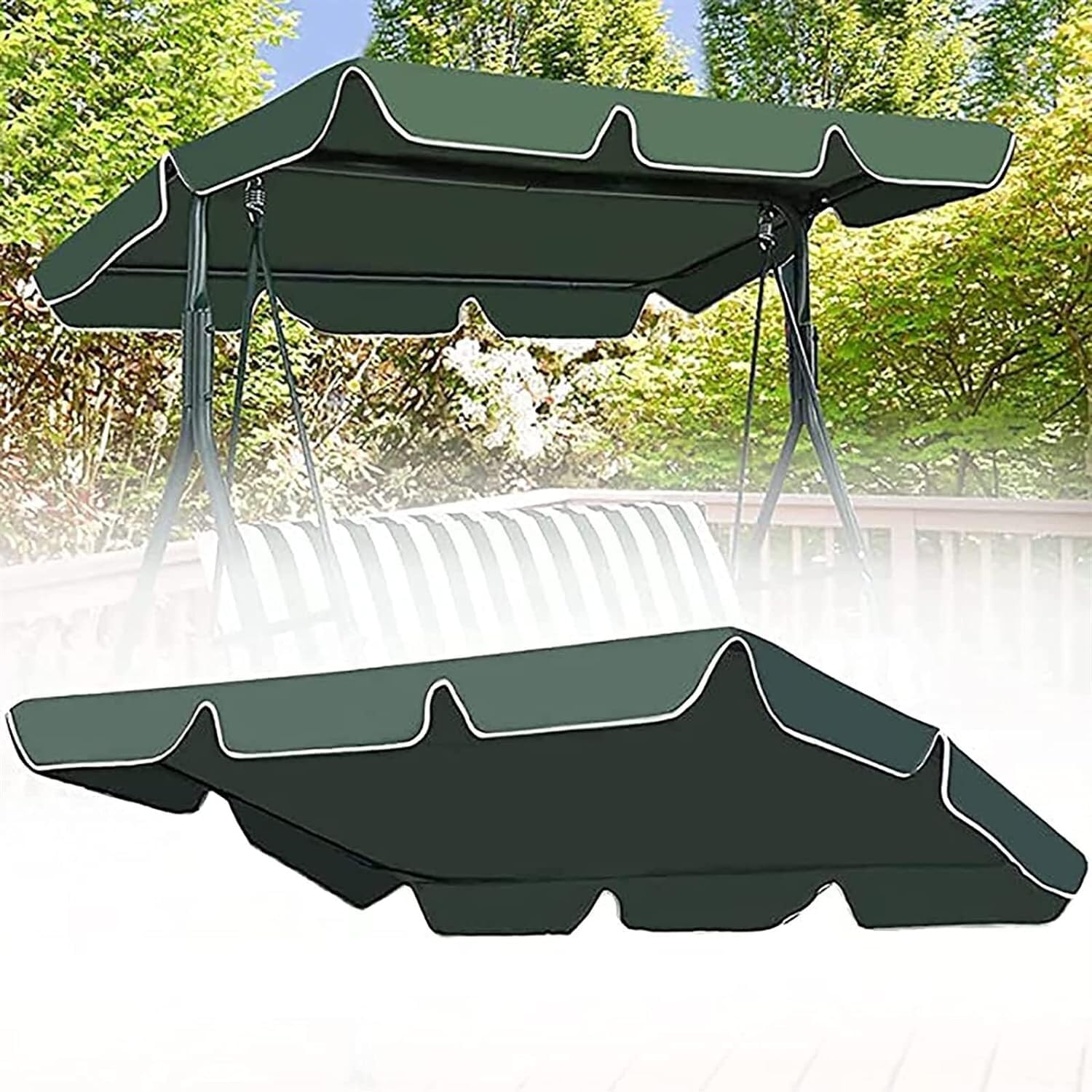 Swing Chair Canopy Replacement, 2 & 3 Seater Garden Swing Seat Cover – Waterproof, Windproof, Anti-UV, Heavy Duty Rip Proof Hammock Top Cover,replacement canopy(Cover Only) (Size : 142 * 120 * 15cm)