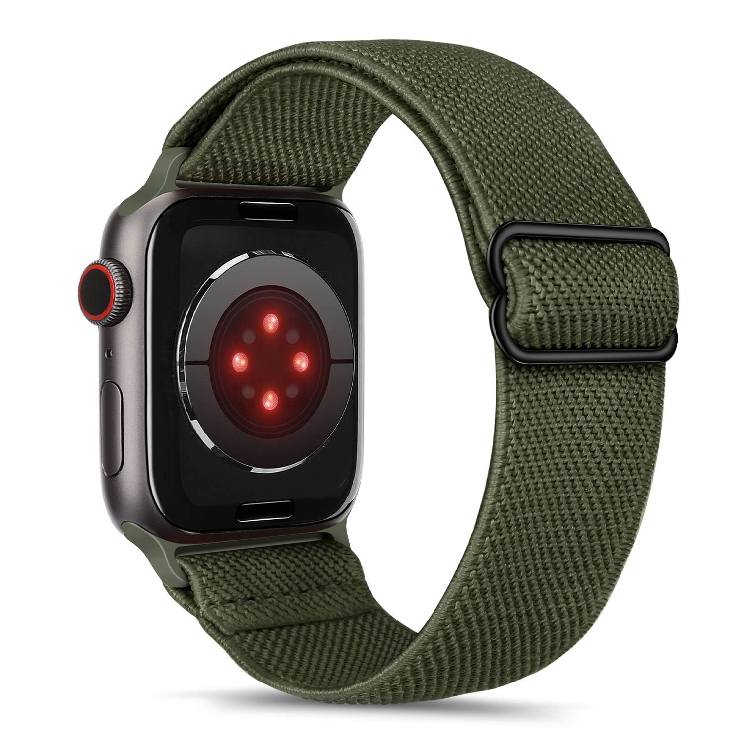 Tasikar Sport Straps Compatible with Apple Watch 49mm 46mm 45mm 44mm 42mm, Solo Loop Wristband Adjustable Stretch Elastics Band for iWatch Ultra 3 2 1 SE Series 11 10 9 8 7 6 5 4 3 2 1-Army Green