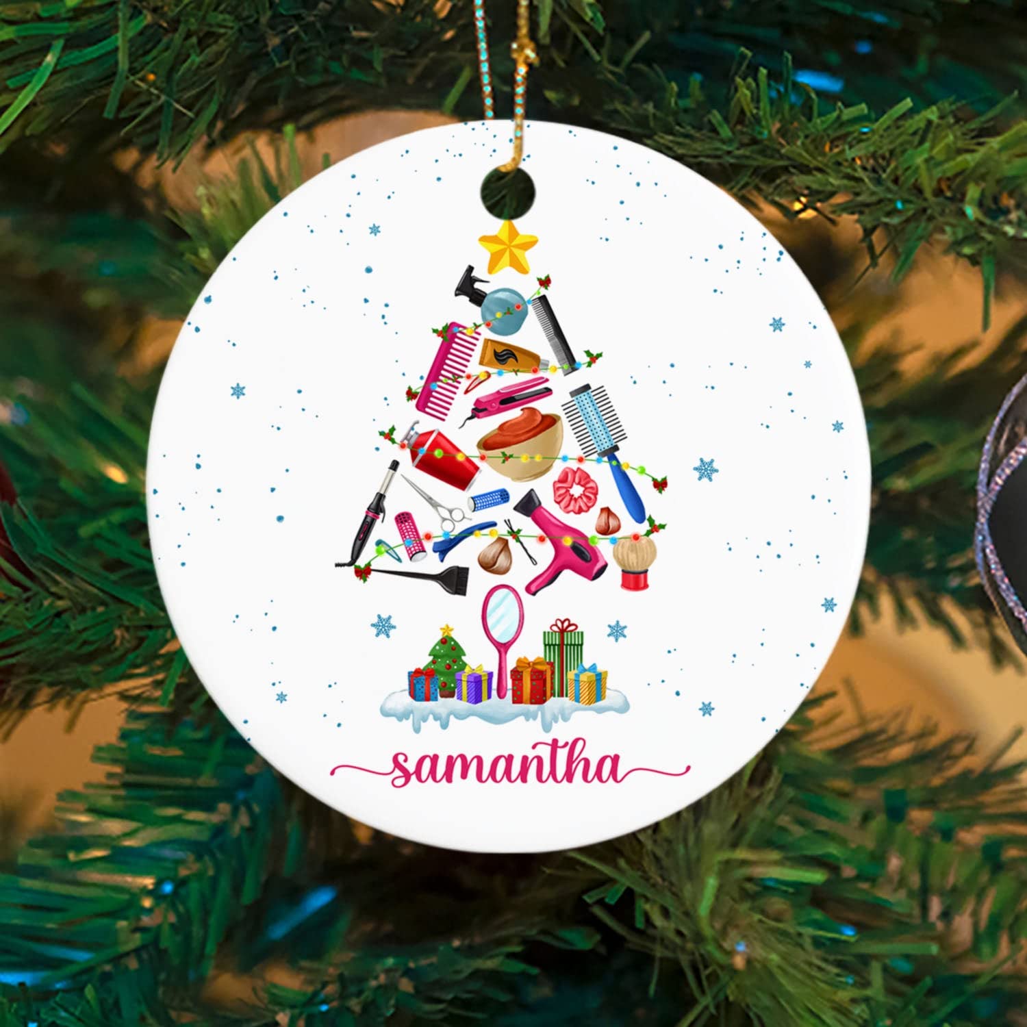 Custom Hairdresser Christmas Tree Decoration