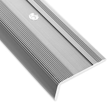 Treppenkantenprofil Glory | silber | L-Form | inklusive rutschhemmender Vinyl-Einlage | 17mm Höhe | Erhältlich in 4 Farben un