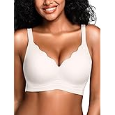 Cuteio Wireless Jelly Bras for Women No Underwire with Support - S-2XL Seamless Bralettes Everyday Comfort Tshirt Padded Bra