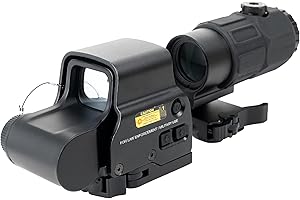 Bravary 558 G33/558 G43/558 G45 Red & Green Dot Holographic Reflex Sight Scope with G33 G43 3X /G45 5X Magnifier Combo Built-in Flip QD Mount