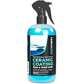 AquaDoc Boat Ceramic Coating Spray - SiO2 Marine Wax for Boats - Helps Provide Glossy Shine & UV Protection - Water-Repellent