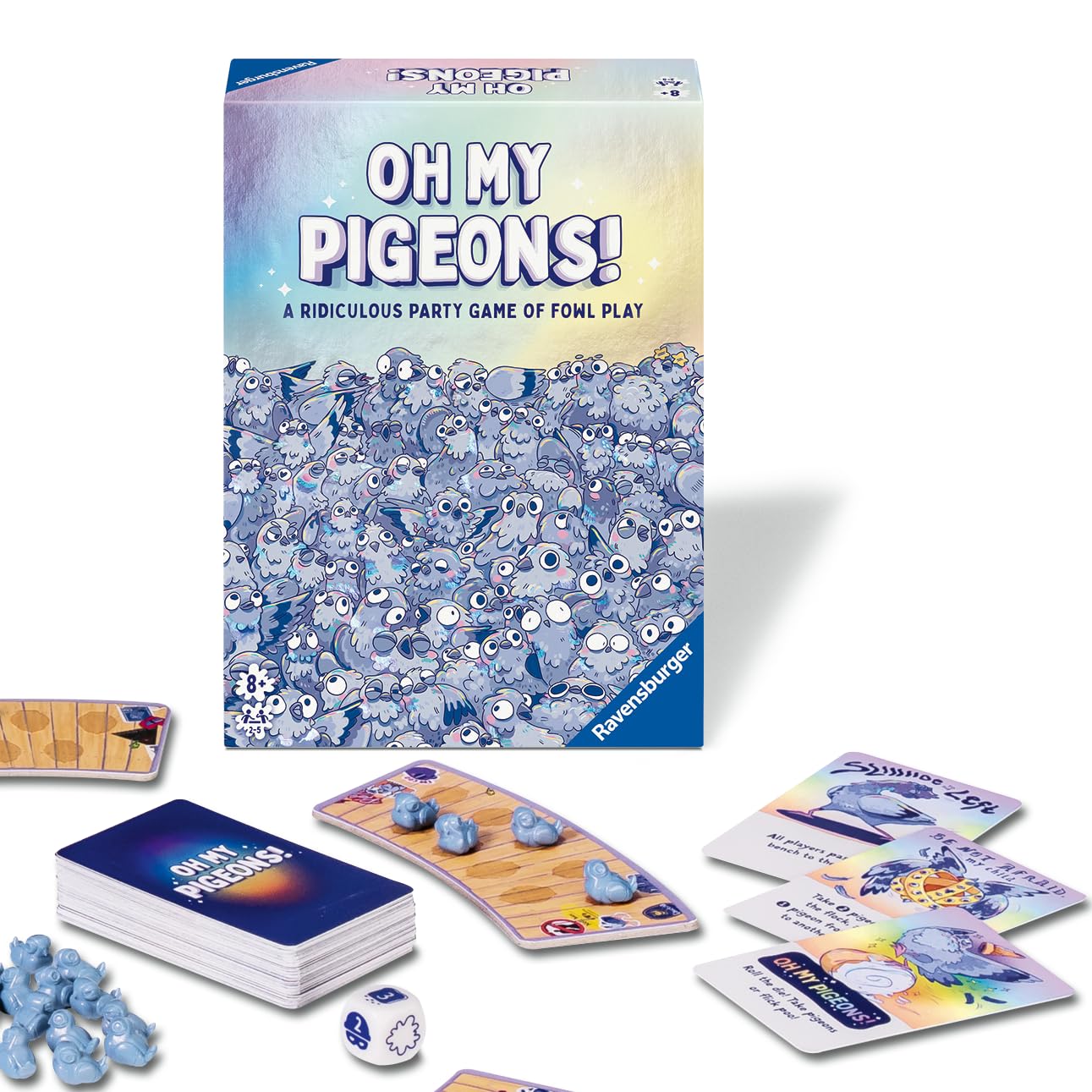 Ravensburger Oh My Pigeons - Fun Game Night and Party Board Game for Families, Adults and Kids Age 8 Years Up - 2 to 5 Players