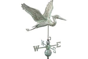 Good Directions 3-Dimensional Blue Heron Copper Weathervane, Includes Adjustable Roof Mount for Easy Installation - Blue Verde Copper