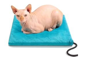 JLSAME Pet Heating Pad, Outdoor Indoor Electric Heated Pad for Dog & Cat, Warm Heated Mat Waterproof Heated Dog Cat Bed with Chew Resistant Cord, Comfortable Heater Blanket for Puppy and Kitten (18" x 18")