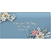 Tipmile Checkbook Covers for Personal Checkbook, PU Leather Checkbook Holder for Women & Men with Elastic Band - Effortless Sophistication