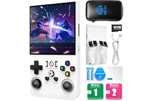 AISLPC R36MAX Handheld Game Console, 2025 New Upgrade R36S Game Console, Portable Hand Held Open Source Linux System 4.0-in 4k HD IPS Screen Video Player (White-64GB)