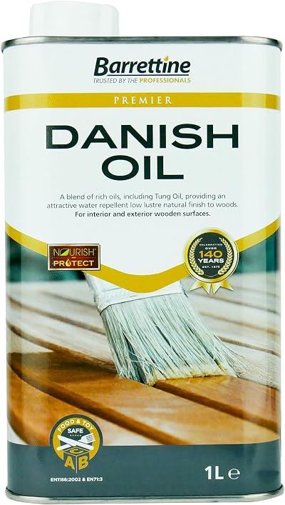 Barrettine Premier Danish Oil 1L Deep Wood Finish Water Repellent