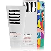 Koope Gel Face Wash, Cleanser For All Skin Types, Gentle, Soap-Free, pH Balanced, Makeup Remover with Oat Amino Acids, Cucumber, Kiwi & Aloe, Free of Parabens, Sulphates & Fragrances, Vegan, 5.0 FL OZ