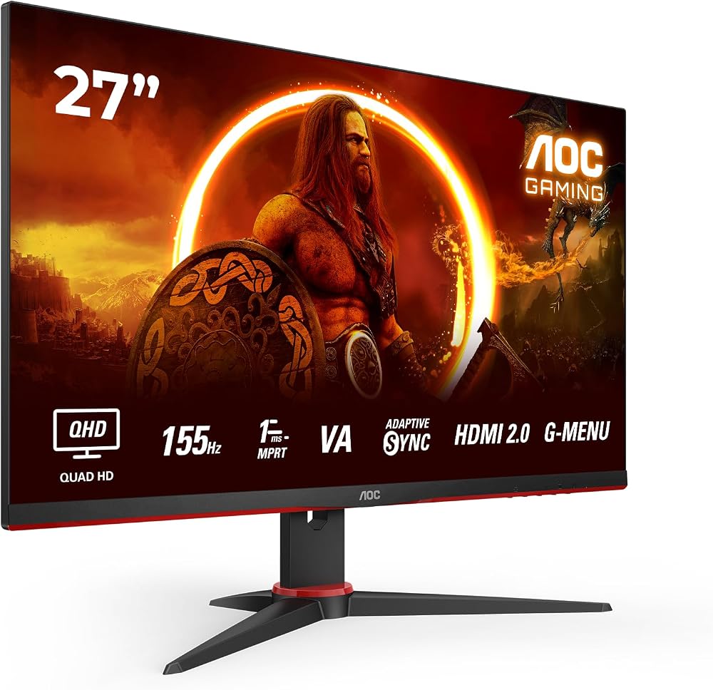 AOC Gaming Q27G2E 27" QHD 155Hz 1ms VA FreeSync Premium Monitor
