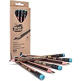 KOALA TOOLS | Bear Claw Pencils (pack of 6) - Fat, Thick, Strong, Triangular Grip, Graphite, 2B Lead with Eraser - Suitable f