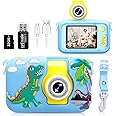 Kids Camera,ARNSSIEN 180° Flip Lens Camera for Kid,2.4in IPS LCD Digital Camera with Silicone Case,Child Selfie Camera for 3 4 5 6 7 8 9 10 Year-Old Girl Boy Christmas Birthday Gift Toddler Camera Toy