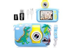 ARNSSIEN Kids Camera,180° Flip Lens Camera for Kid,2.4in IPS LCD Digital Camera with Silicone Case,Child Selfie Camera for 3 4 5 6 7 8 9 10 Year-Old Girl Boy Christmas Birthday Gift Toddler Camera Toy