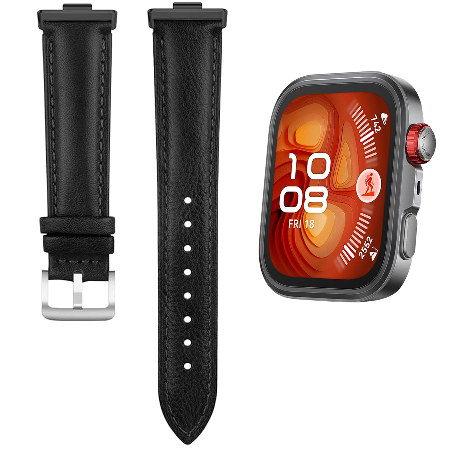 HaruYo Tree High Leather Straps Compatible with Huawei Watch Fit 4 pro / 4/3, Tree High Leather texture variation Band