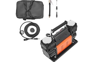 Uargd 10.6 CFM Dual-Cylinder Air Compressor, 12V 150PSI Portable Tire Inflator | Quick Inflation Air Pump with Adapters for T