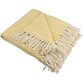 DII Chevron Throw Collection Handloomed Cotton, 50x60, Marigold