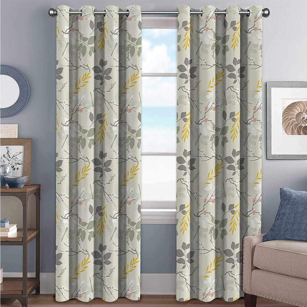 Grey and Yellow The living room has powerful blackout curtains Vintage