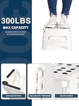 HOUSE DAY Folding Step Stool 9 Inch Safe Foldable Stool with Handle view 2