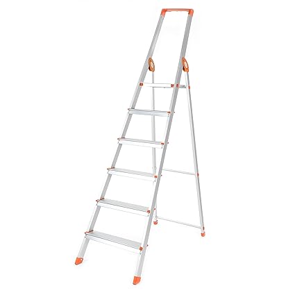 Bathla 6SL Prime Aluminium 6 Step Foldable Ladder (Orange)