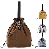 DAROSS Reusable Lunch Bag,Canvas Drawstring Lunch Bag, Lunch Tote for Work, School, or Picnics, Lightweight & Waterproof, Keeps Food Fresh All Day (Brown)