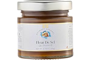 Gourmanity Salted Caramel Sauce, Rich Flavoured Caramel Spread with Fleur De Sel, Delicious Addition to your Desserts and Beverages, All Natural, Non-GMO, Product of Belgium, 4.76oz