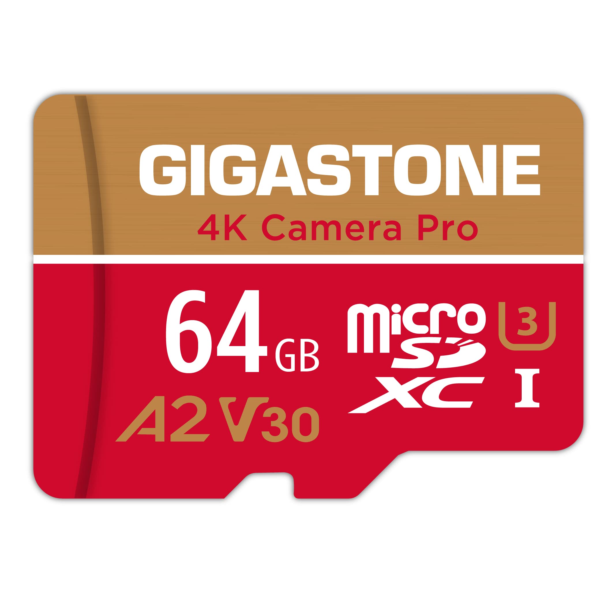 【5-Years Data Recovery】GIGASTONE 64GB Micro SD Card, 4K Camera Pro, UHD Video for GoPro, Action Camera, Wyze, DJI, Drone, Nintendo-Switch, R/W up to 95/35MB/s MicroSDXC Memory Card UHS-I U3 A2 V30
