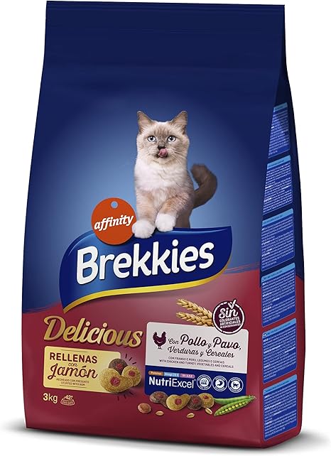Brekkies Croquettes Pour Chats Delicious Avec Une Selection De Volaille Et Legumes Amazon Fr Animalerie