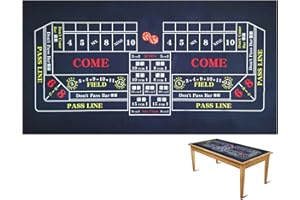 Luckin Sports 72 X 36 Inches Craps Casino Table Top Felt Layout Mat, 100% Durac Waterproof, Washable and Ironable. (Grey)