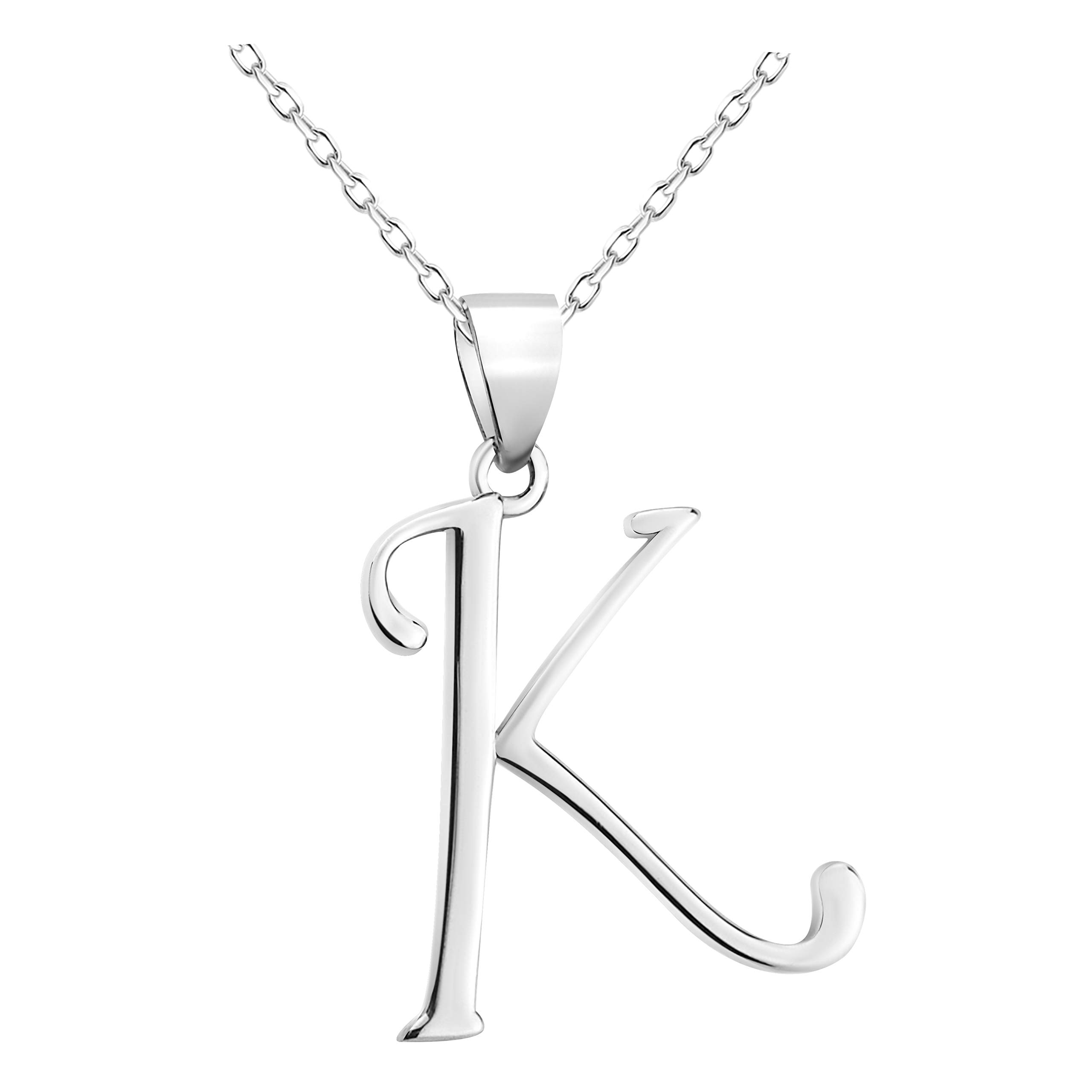 Sofia Milani - Women's Necklace 925 Silver - K Letter Pendant - 50363