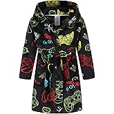 HDOBHIO Boys Girls Robes Kids Toddler Flannel Hooded Bathrobe Pajamas Sleepwear 2-16 Years