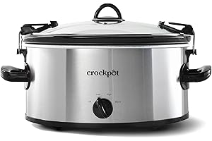 Crock-Pot SCCPVL600S Cook' N Carry 6-Quart Oval Manual Portable Slow Cooker, Stainless Steel
